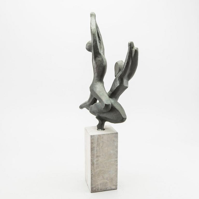 JONAS FRÖDING, skulptur signerad patinerad brons.