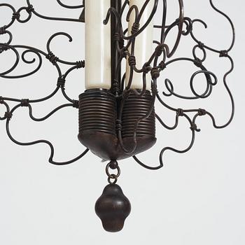 Carl Bergsten, probably, a lacquered steel wire 'Butterfly' celing lamp, Sweden, 1920s-1930s.