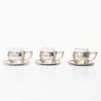 A seven piece silver coffee set, Germany.