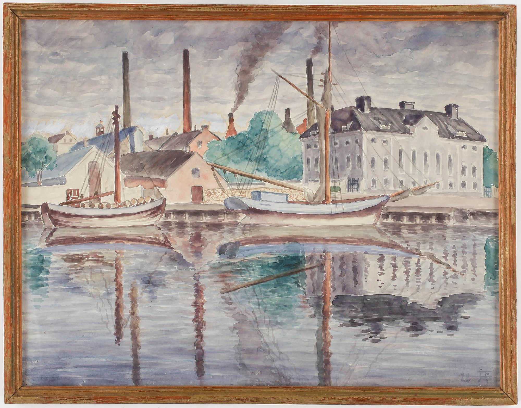 JOSEF EKBERG, akvarell. Monogramsignerad och daterad 28.