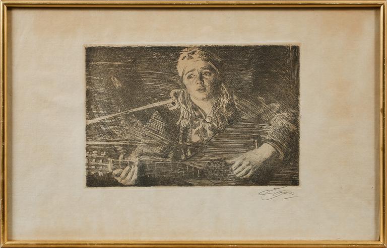 ANDERS ZORN, etsning, signerad.
