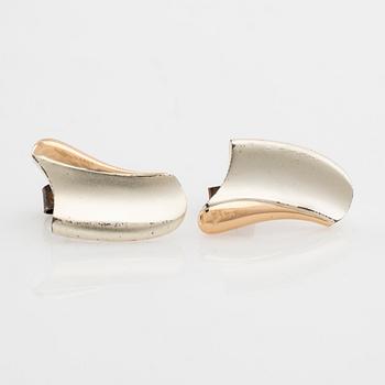 Poul Havgaard, Earrings "Conceive" silver and 14K gold, Lapponia 1991.