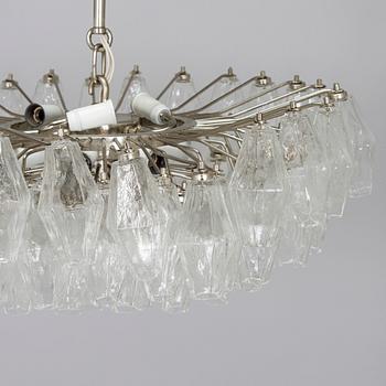 Carlo Scarpa, A1960s 'Polyhedra' chandelier for Venini Murano Italy.