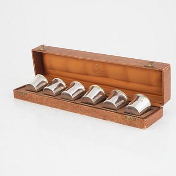 Silver sipping cups, 6 pcs, K. Anderson, Stockholm, 1935.