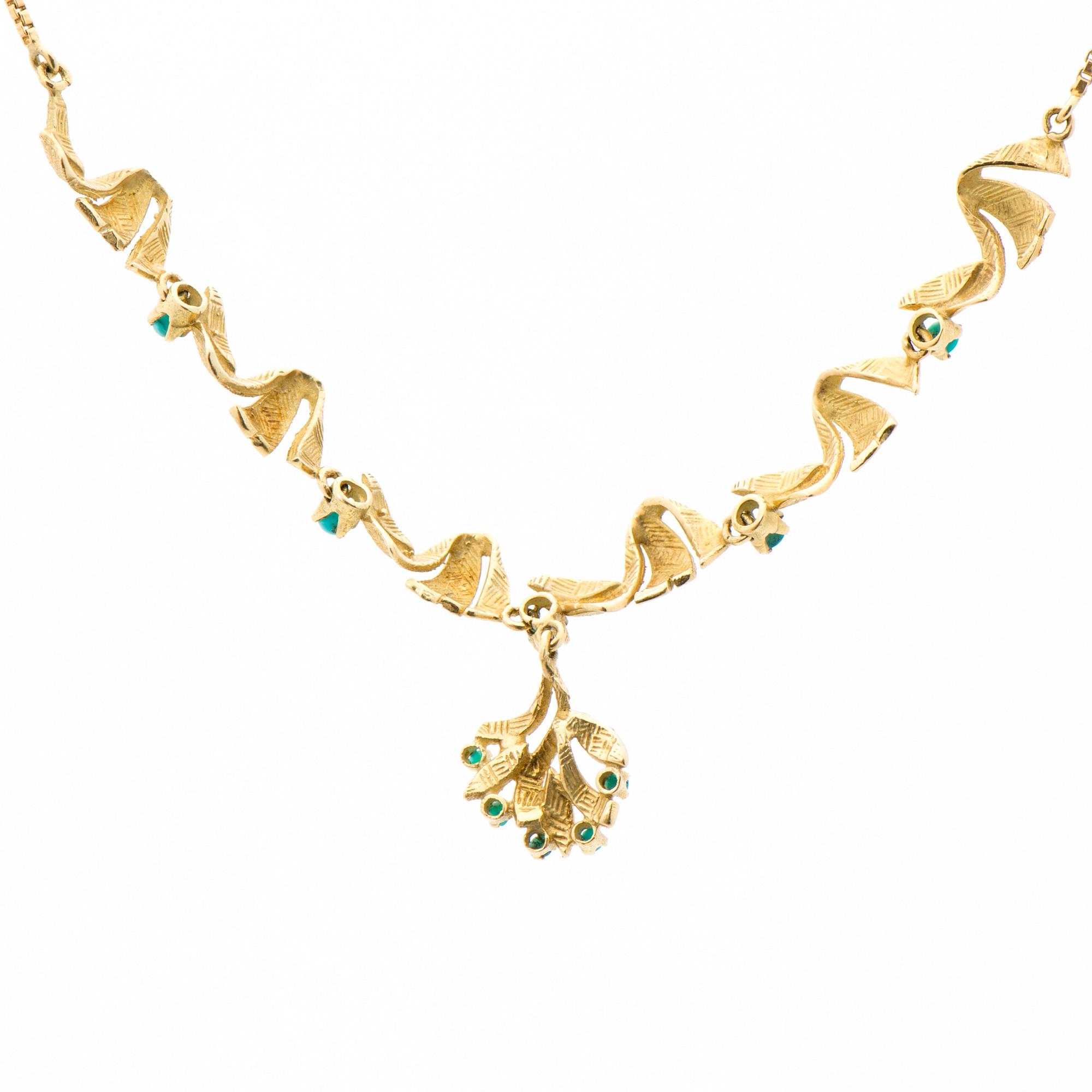 HALSSMYCKE, turkoser, 14K guld.
