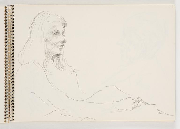 Lotte Laserstein, Skissblock med 19 teckningar varav 1 signerad.