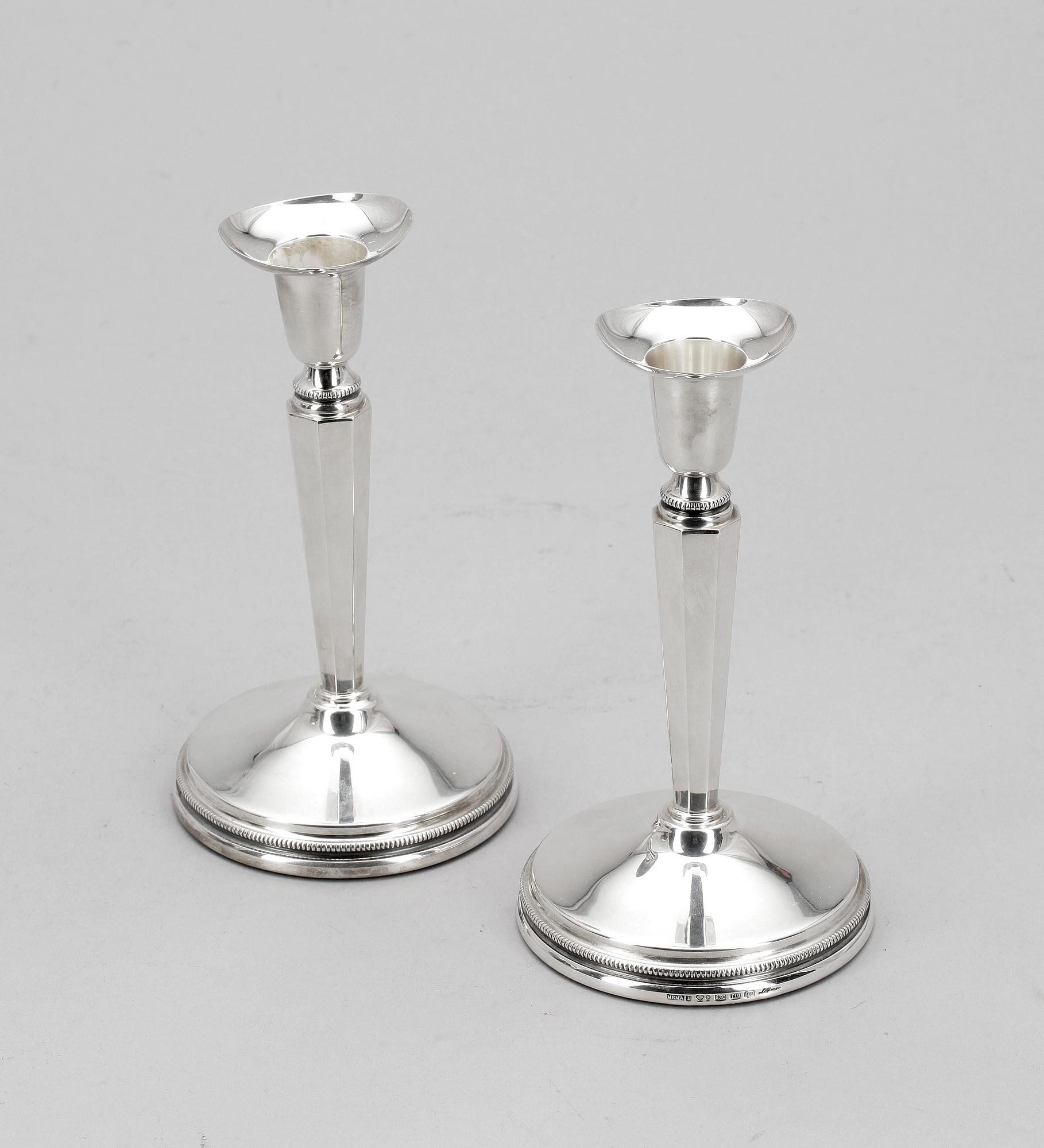 LJUSSTAKAR, ett par, silver, Löfman MEMA, Lidköping, 1993.