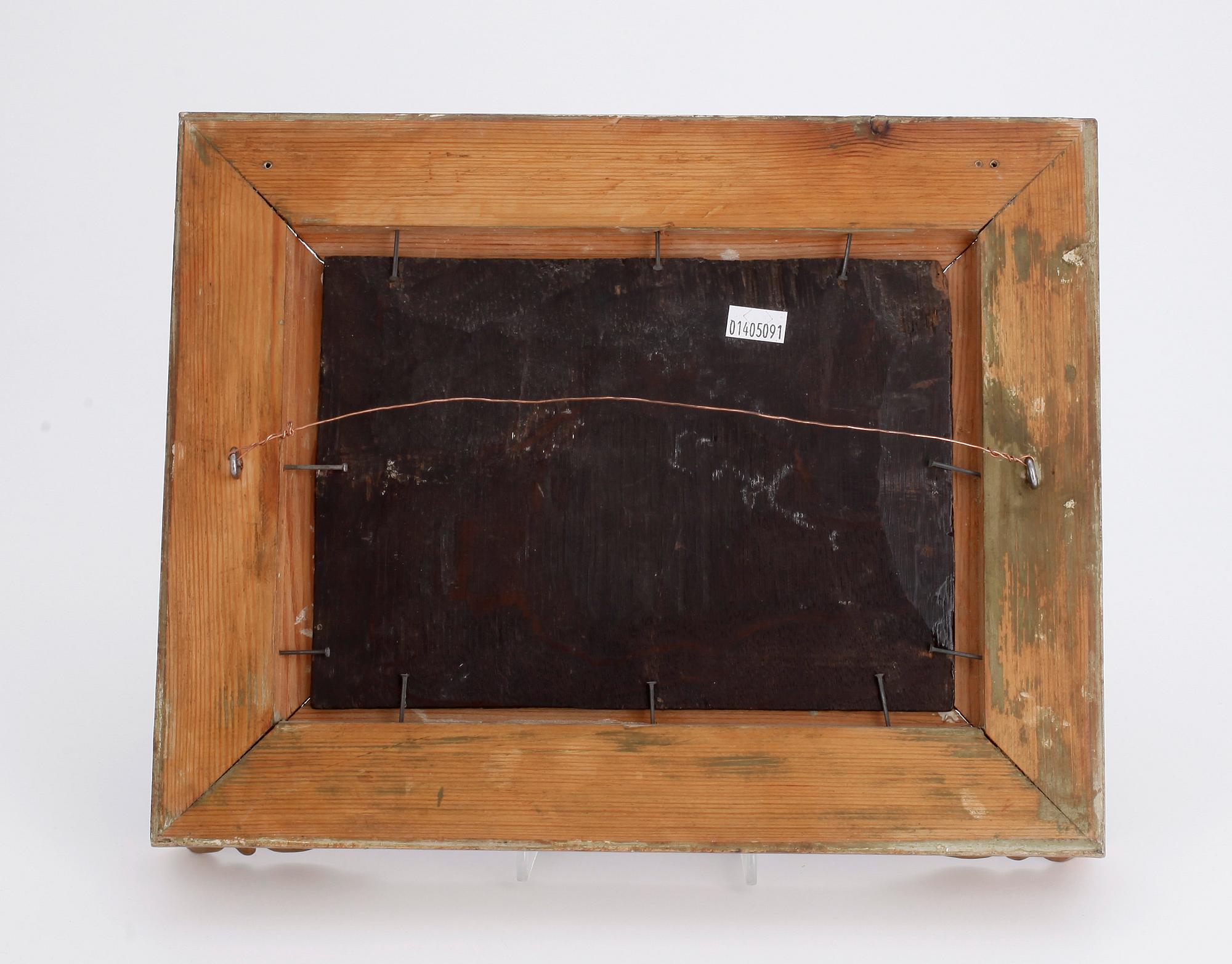 OKÄND KONSTNÄR, olja på pannå, 1800-tal.