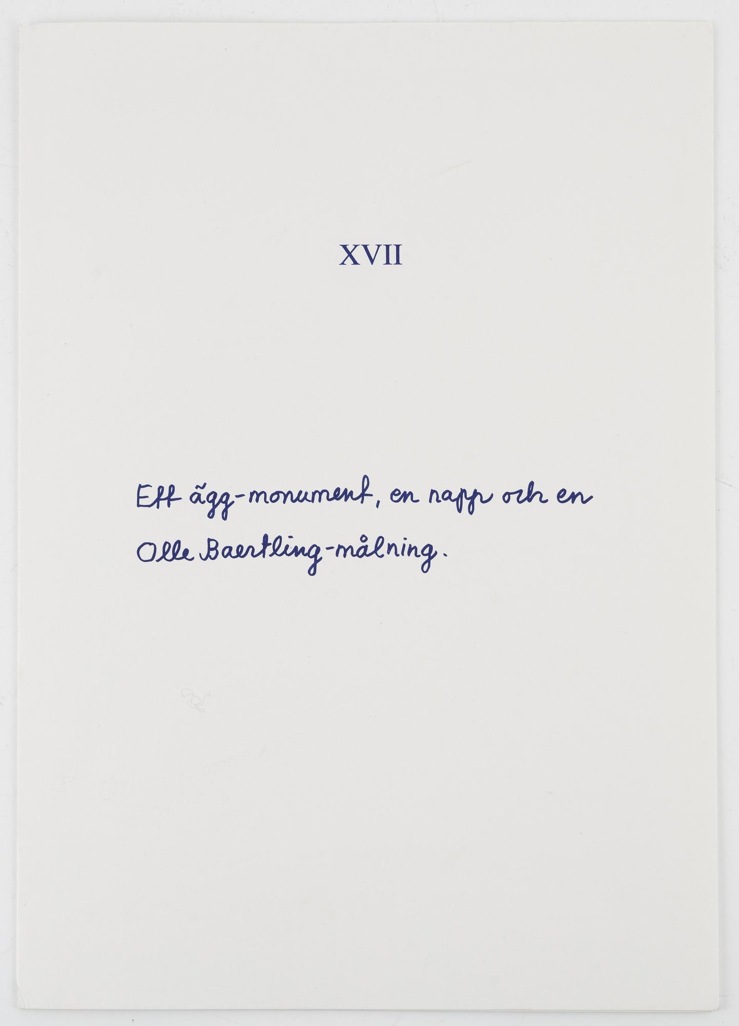 Marie-Louise Ekman, "Ett ägg-monument, en napp och en Olle Baertling-målning".