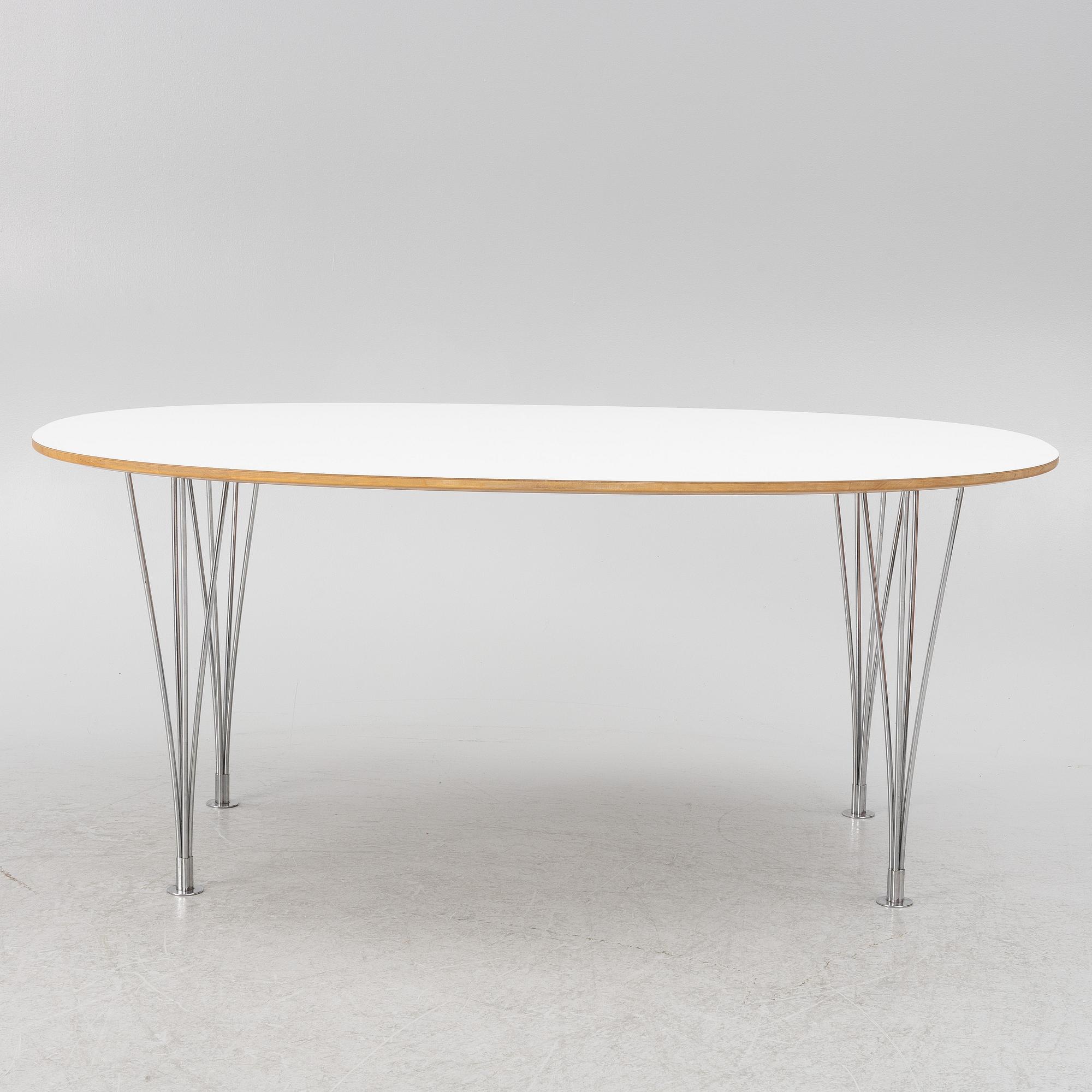 Bruno Mathsson & Piet Hein, dining table, "Superellipse", Fritz Hansen, Denmark, 2006.