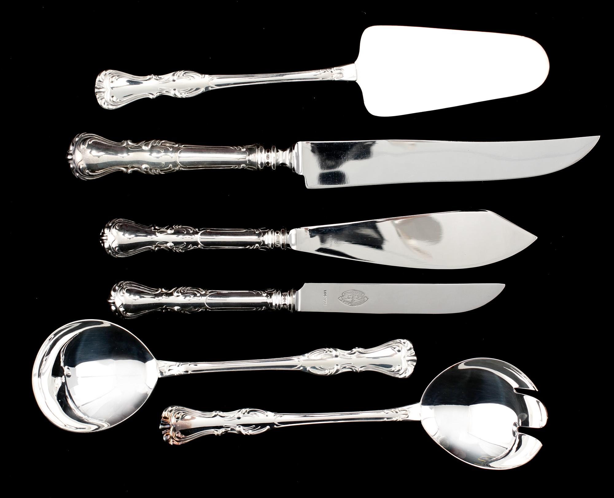BESTICKSERVIS, 200 delar, silver "Prins Albert", omkring 1900-talets mitt, vikt ca 10885 g.