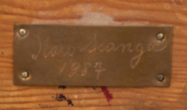 ITALO SCANGA, sculpture, "Figure with yellow rod", 1987.