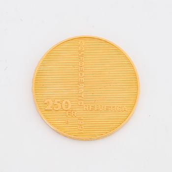 Goldcoin, Confoederatio Helvetica 1291-1991, 250 Fr.