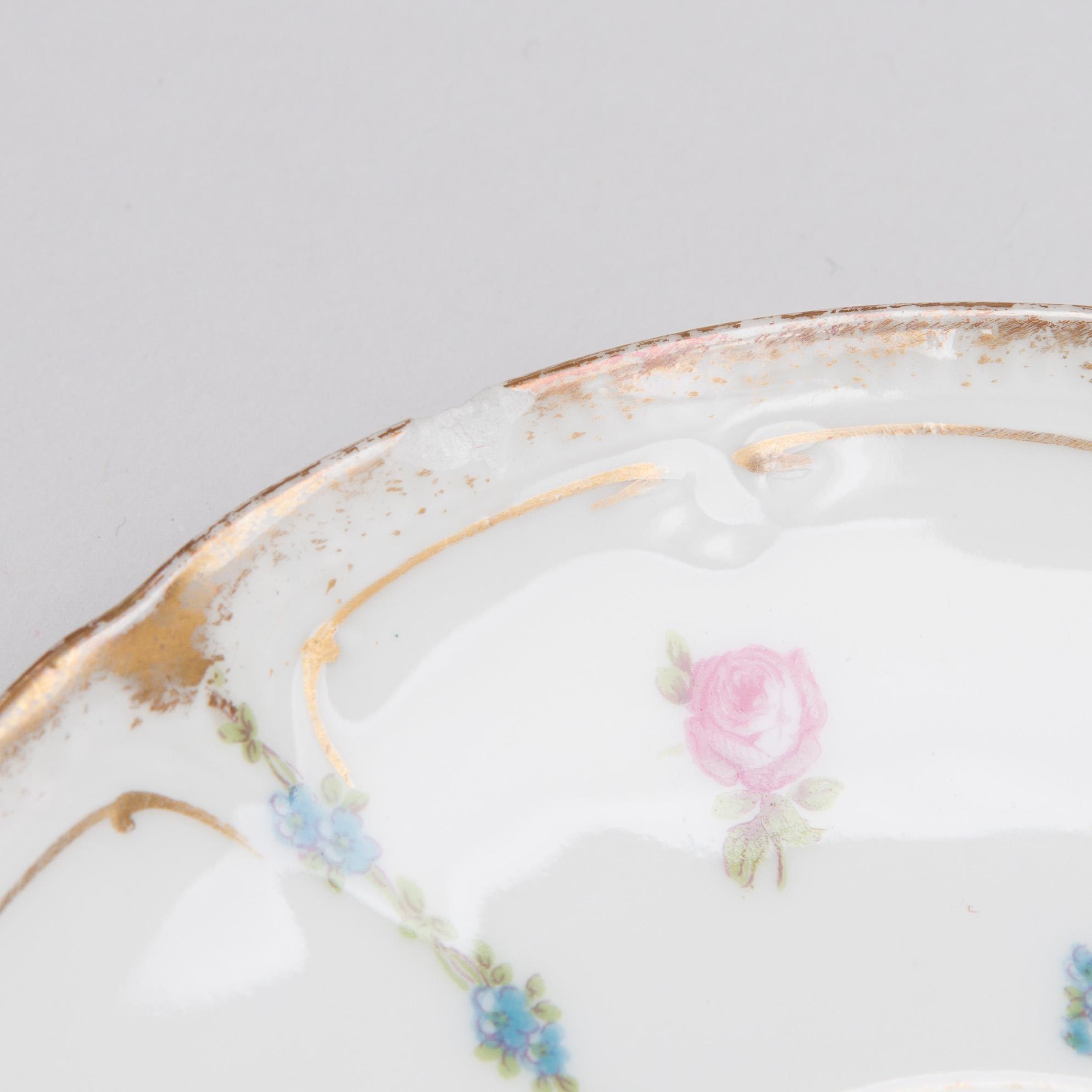 KAFFE- och TESERVIS, porslin, 10+9 delar, GDA France. Limoges, Frankrike 1900-talets början.