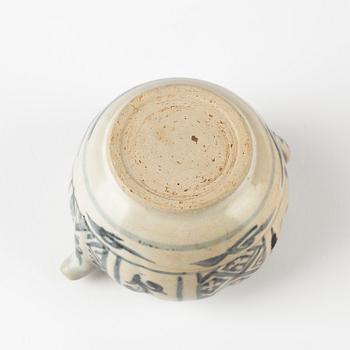 A blue and white pot, Thai, Sawankhalok, 14th/17th Century.