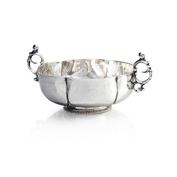 A Swedish 18th century silver brandy-bowl, mark of Peter Biörkman, Karlskrona 1782.