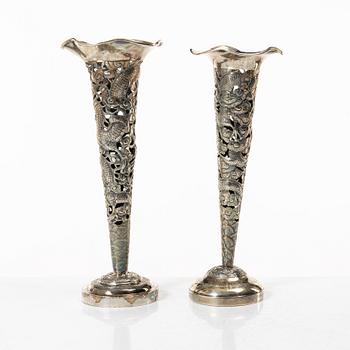 Two Chinese silver vases, circa 1900.
