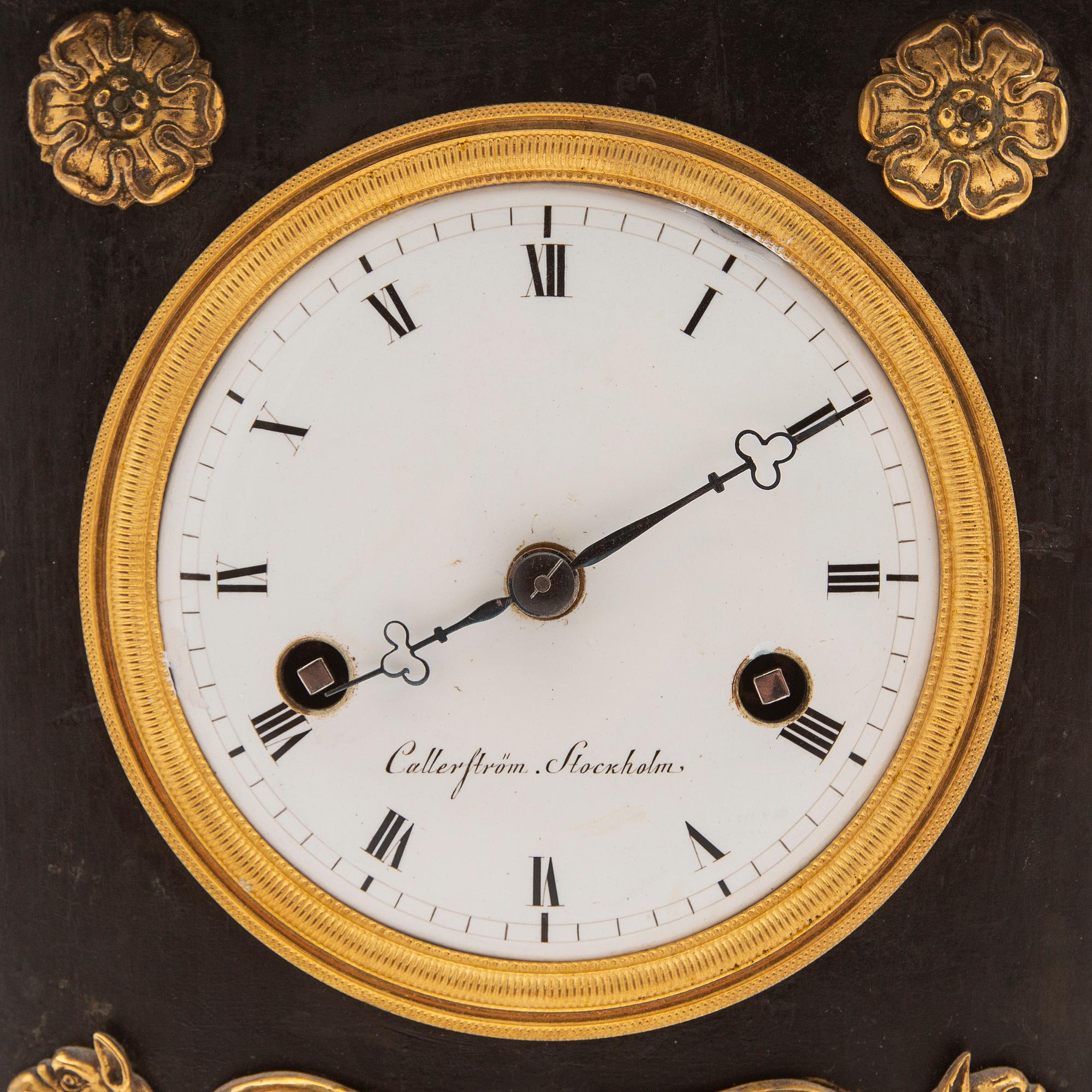 Table pendulum clock, by Johan Erik Callerström, clockmaker from 1817 in Stockholm, Empire, 19th century.