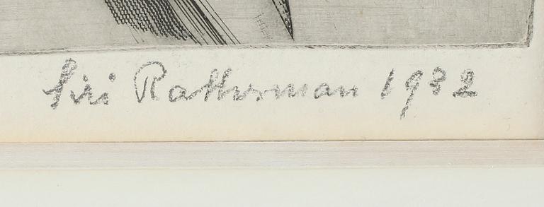 SIRI RATHSMAN, kolorerad etsning, signerad och daterad 1932.