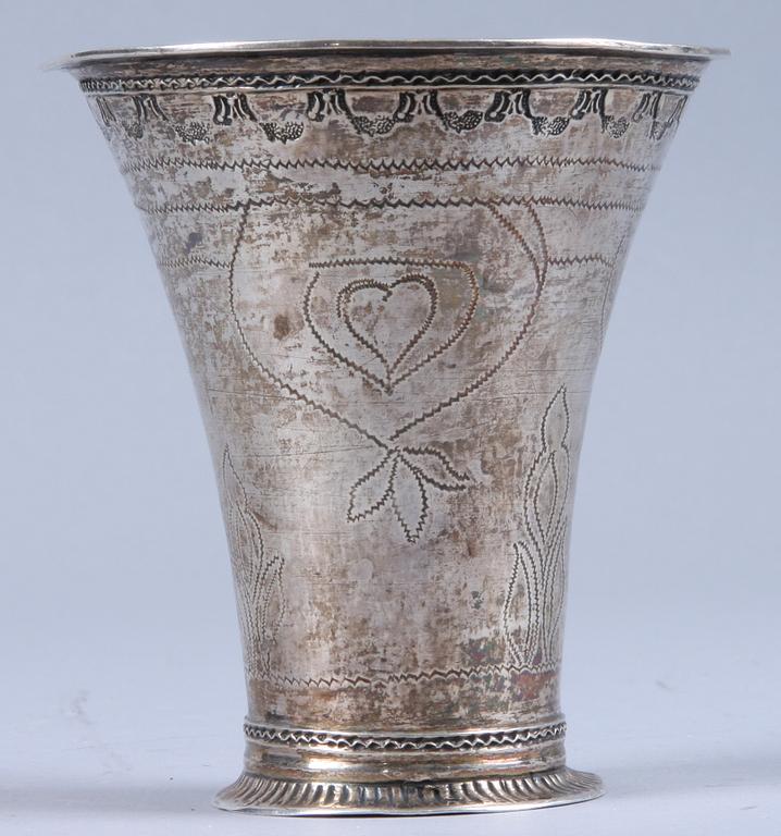 BÄGARE, silver, Petter Schotte (mästare 1754-1772), Skänninge, 1759.