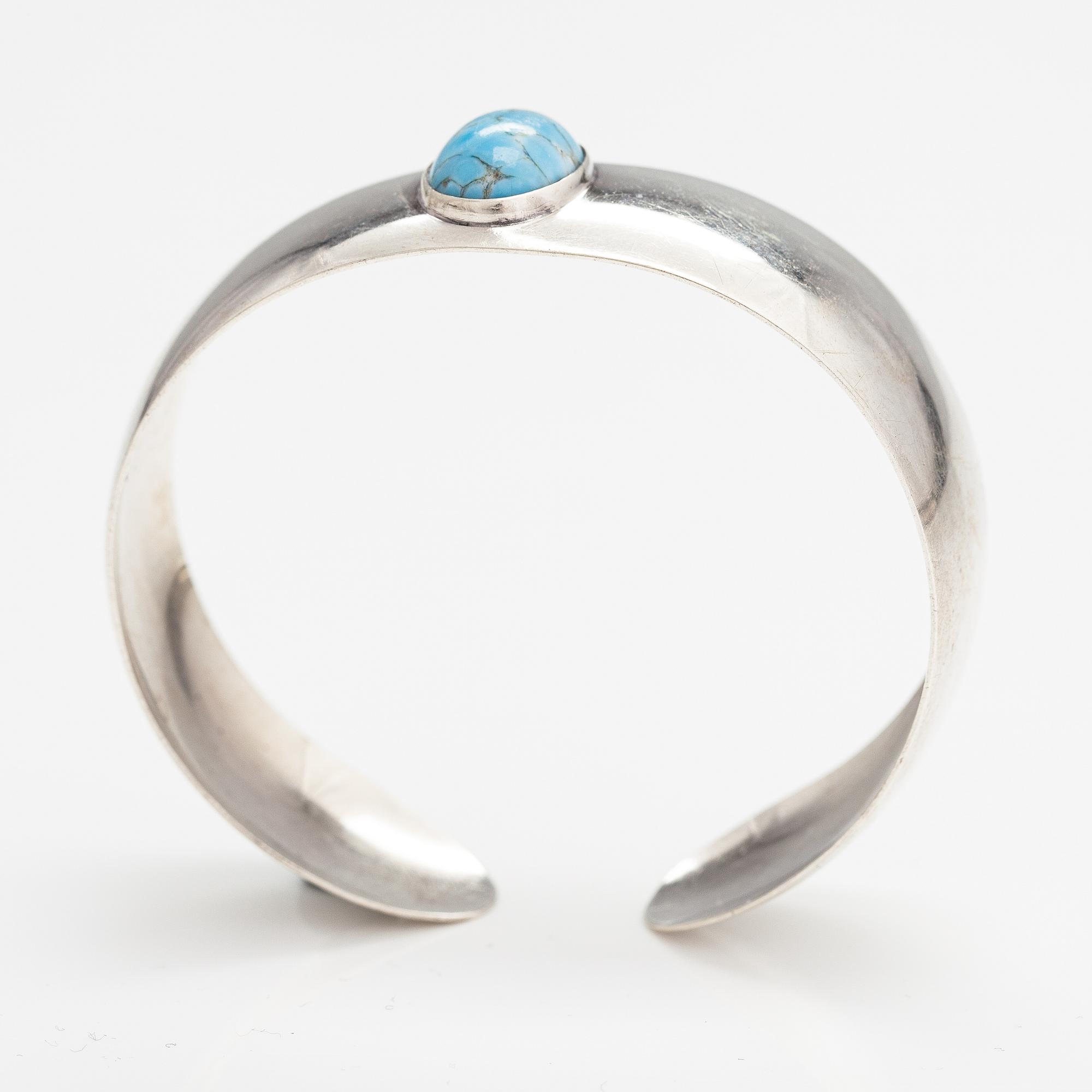 Holger Lindström, Armband, silver, glassten. Helsingfors 1959.