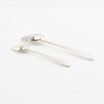 Spoons, 12 + 12, "Theresia", silver, MEMA, Lidköping, 1970s-1980s.