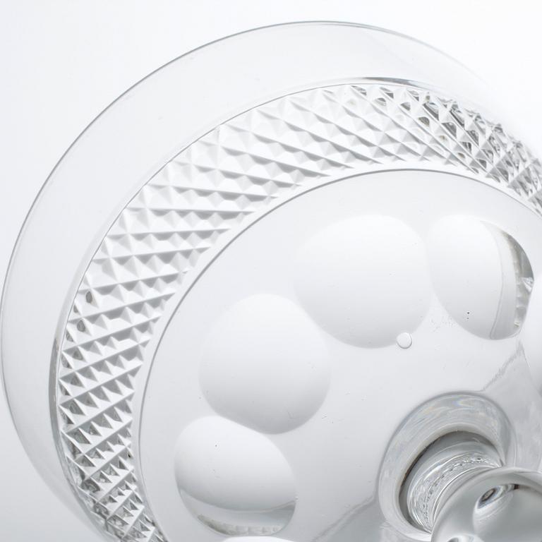 Eleven glass champagne cups, around mid 20th century.