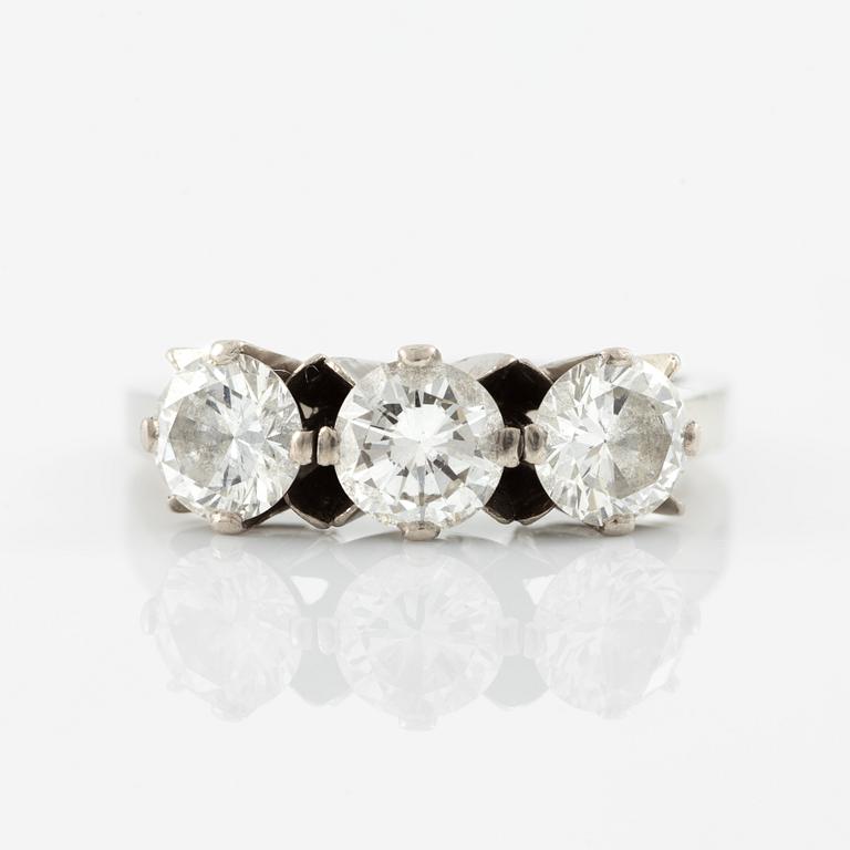 Ring, A. Tillander, 18K white gold with three brilliant-cut diamonds.
