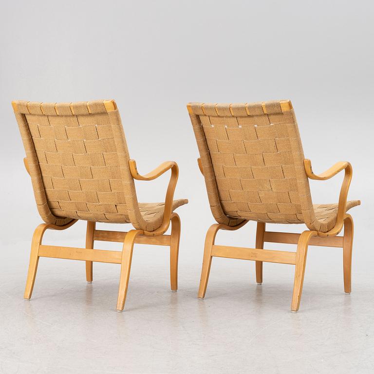 Bruno Mathsson, a pair of 'Eva', armchairs, Karl Mathsson, 1976.