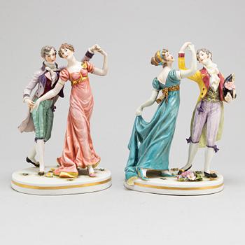 a set of two french porcelain figurines, around 1900.