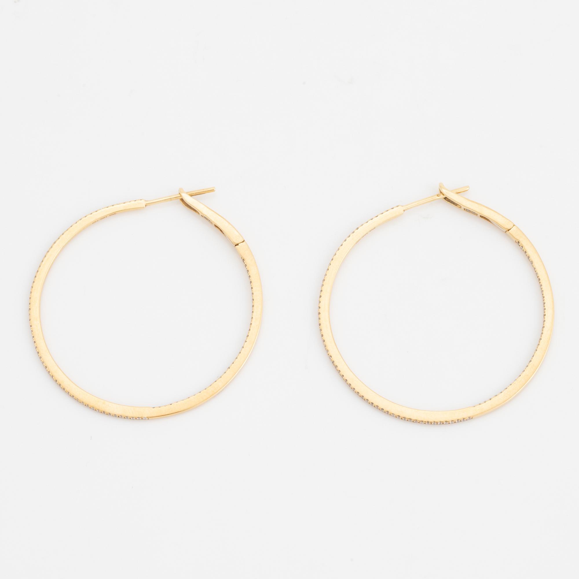 Sophie by Sophie, örhängen, hoops, 18K guld med diamanter.