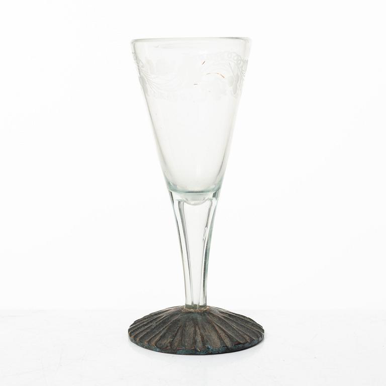 Glas, fyra stycken, Sverige, 1700-tal/tidigt 1800-tal.