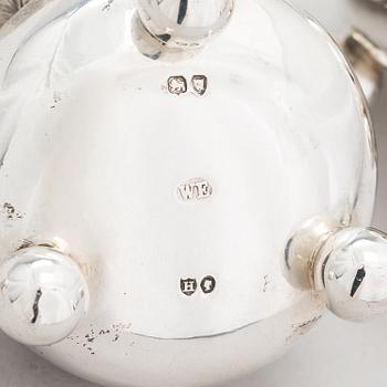 SALTKARSSET för fyra, sterling silver, London 1883.