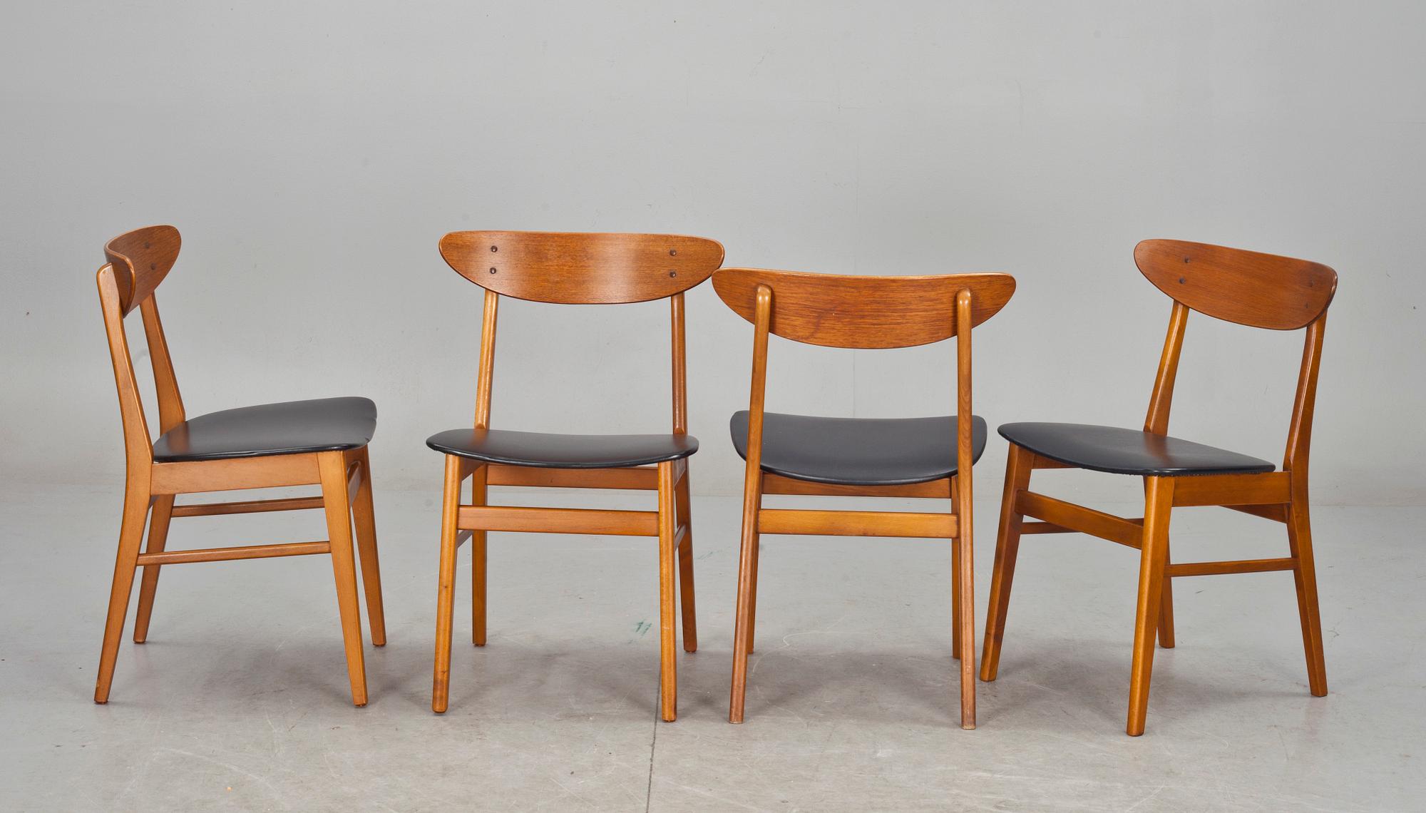 STOLAR, 4 st, Farstrup Möbelfabrik, Danmark, 1950/60-tal.