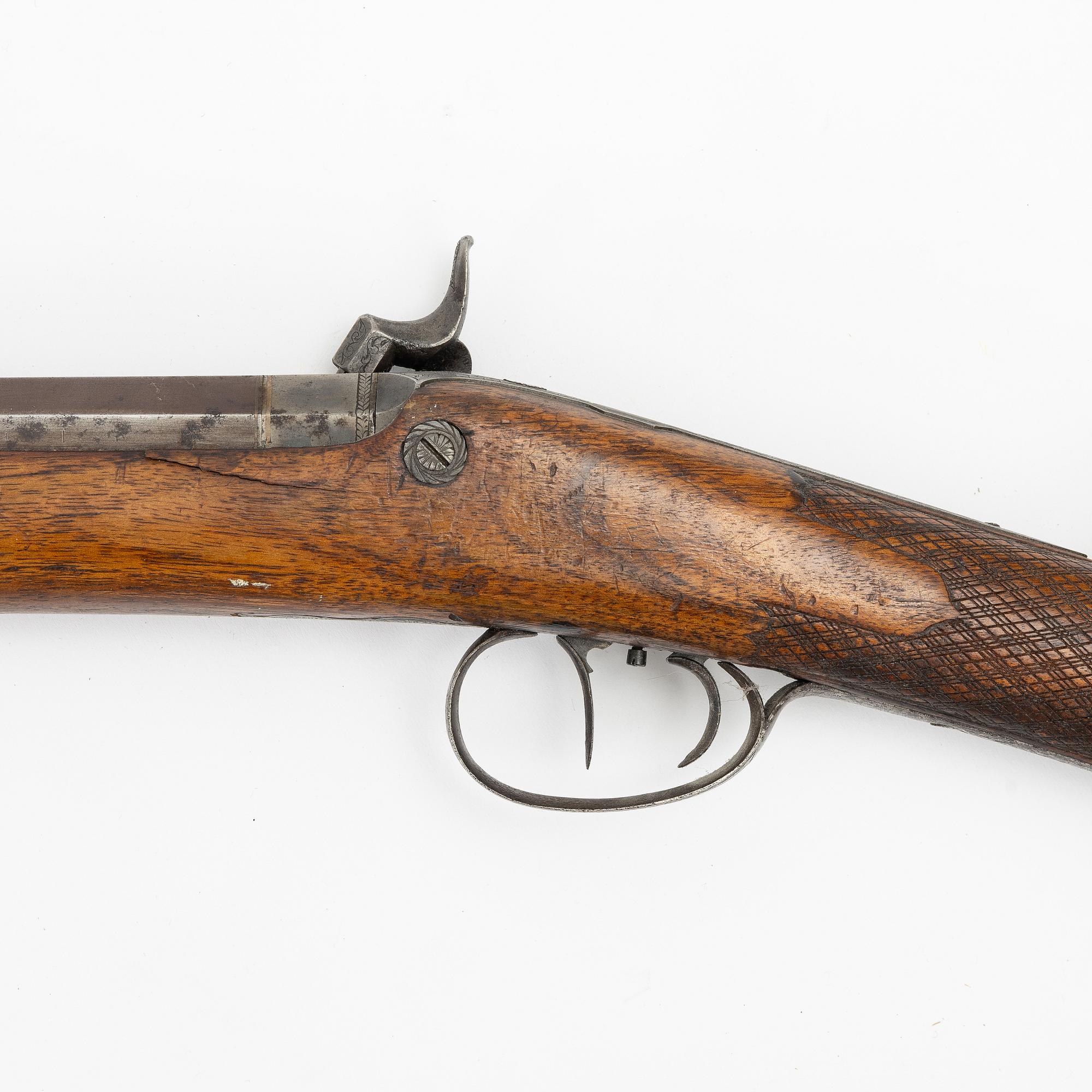 A percussion rifle, mid-19th century, Denmark.