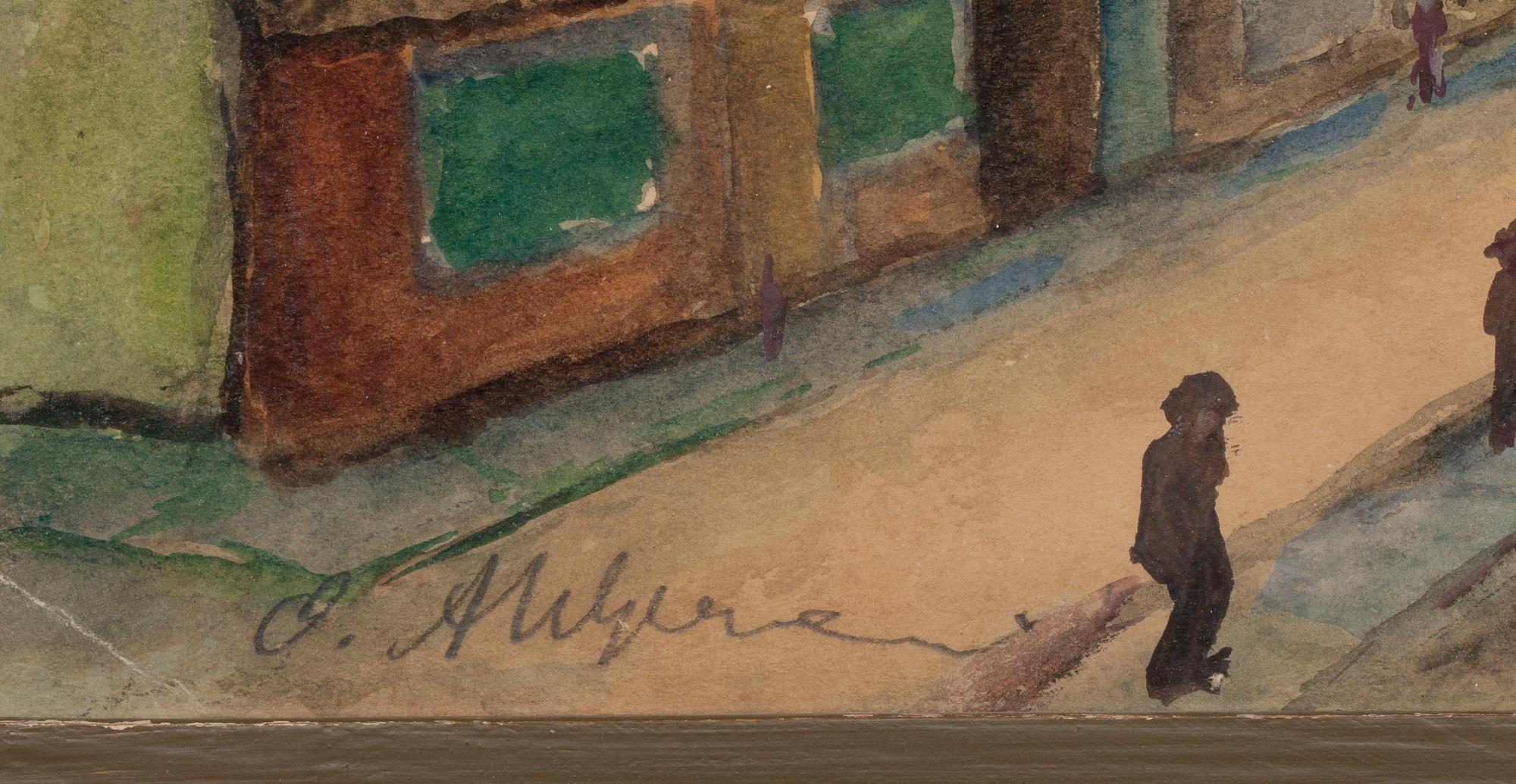 OLAVI AHLGREN, akvarell, signerad.