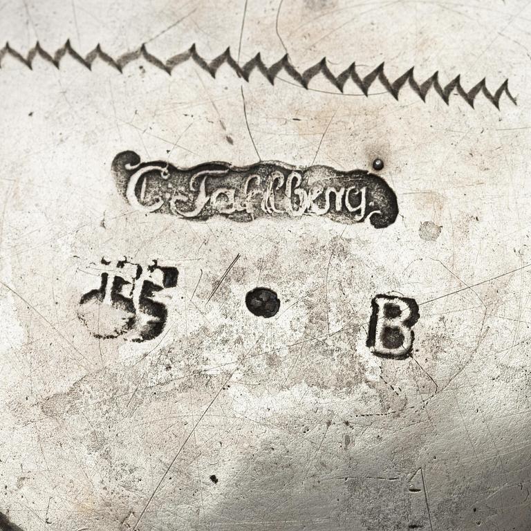 Carl Fahlberg, bägare, delvis förgyllt silver, Uppsala 1760. Rokoko.
