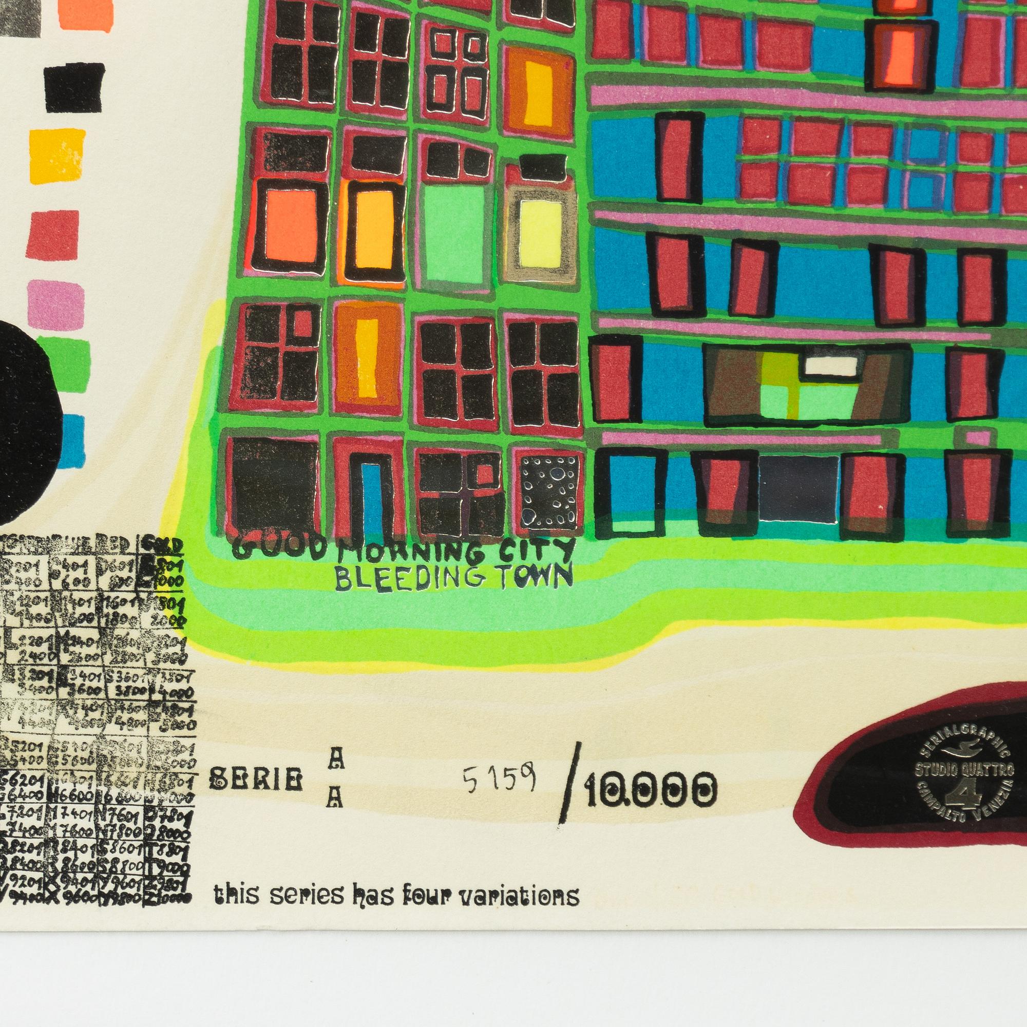 Friedensreich Hundertwasser, 'Good Morning City - Bleeding Town',