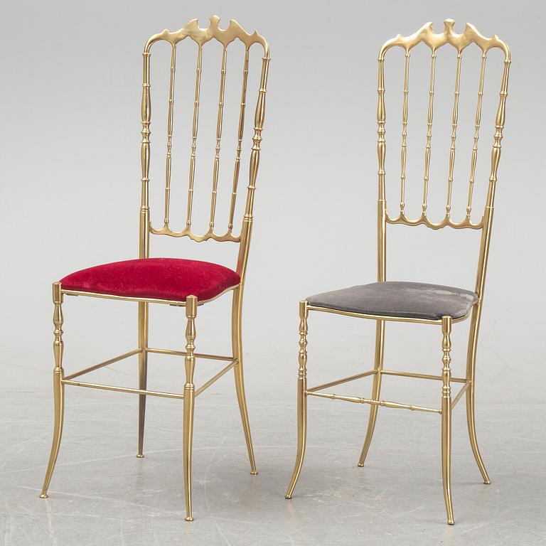A set of six brass chairs 'Chiavari' model, Italy.