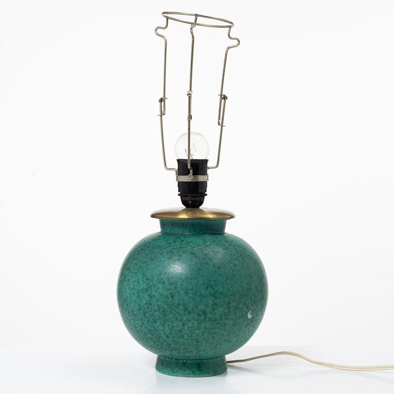 Wilhelm Kåge, an 'Argenta' vase turned in to a lamp, Gustavsberg.