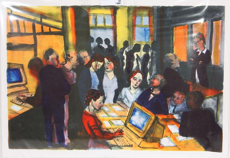 DAHL, PETER. Färglitografi, sign. Nr 207/500.