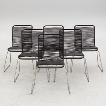 Verner Panton, chairs, 6 pcs, "Panton One/The Tivoli Chair", 21st century.