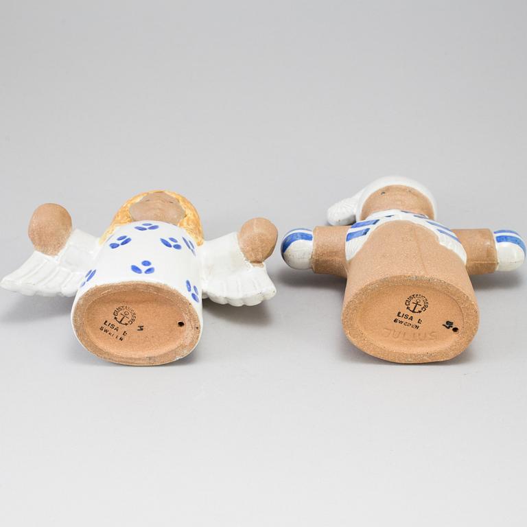 A set of two "Julius & Juliana" stoneware figurines by Lisa Larson for Gustavsberg.