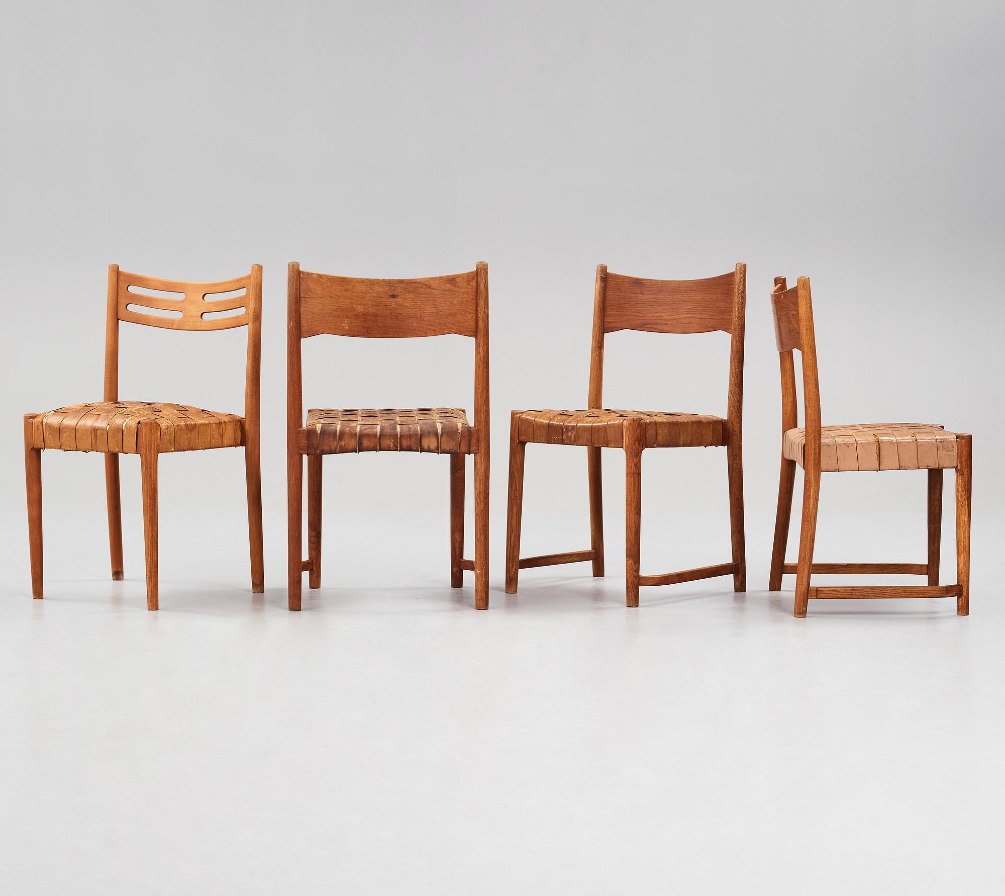 HANS J WEGNER, 3+1 stolar, Plan møbler för Århus Rådhus, Danmark 1941.