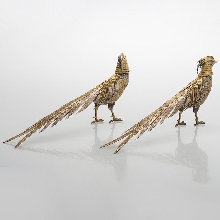 Bordsdekorationer, ett par, silver, Spanien kring 1900-talets mitt.