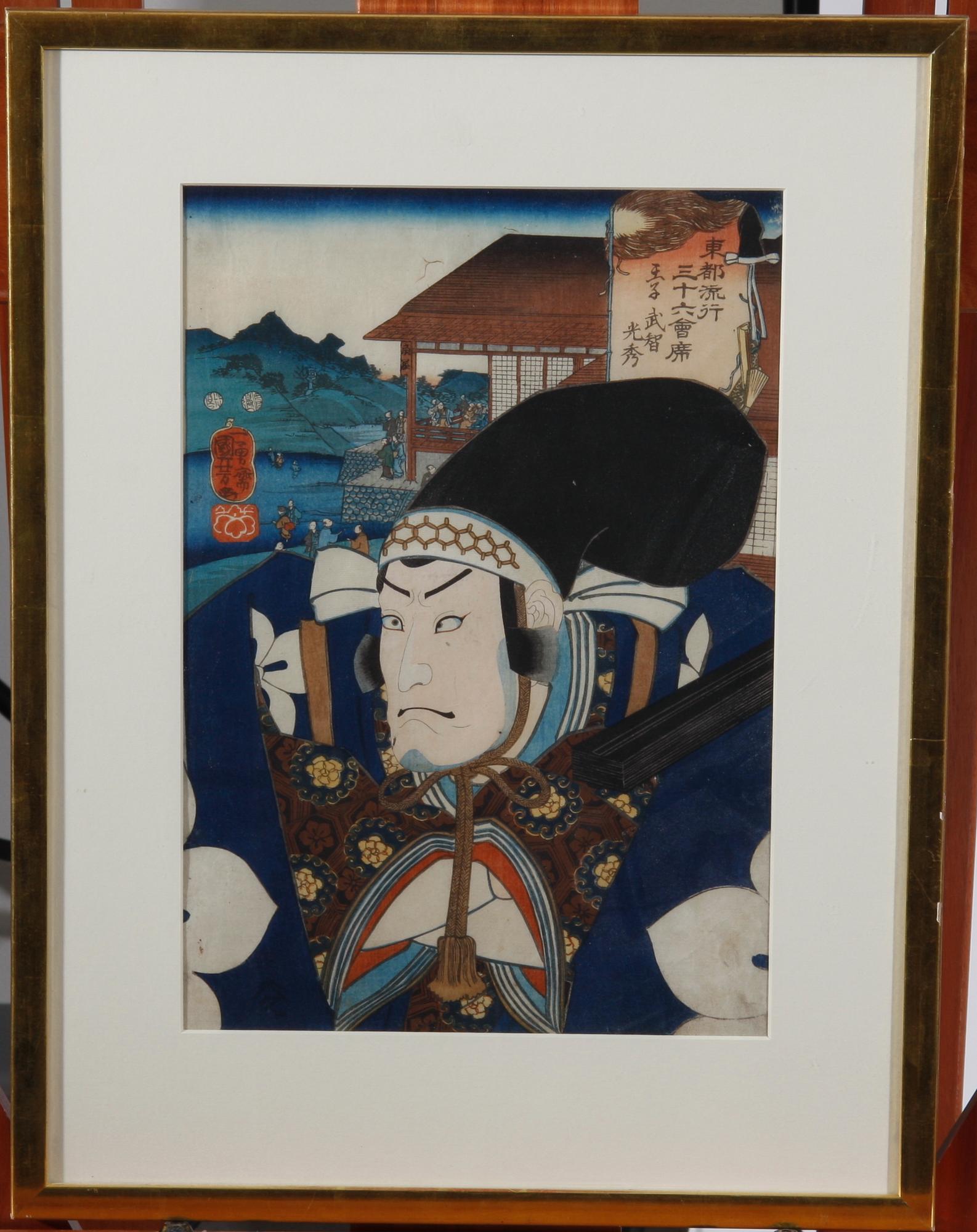 TRÄSNITT, 2 st, okänd konstnär, Japan.