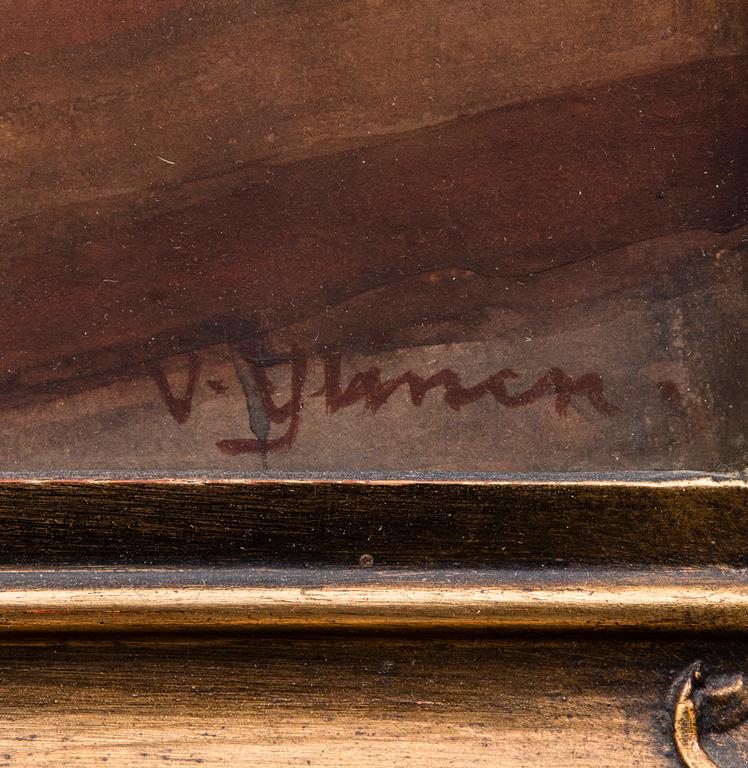 VIHTORI YLINEN, akvarell, signerad.