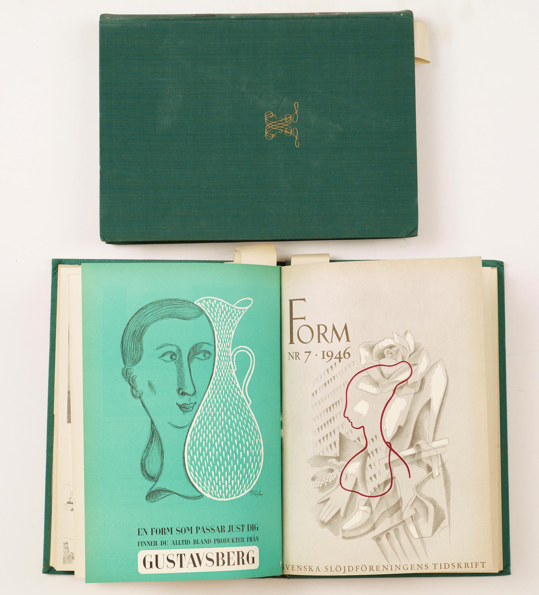 BÖCKER, 5 st, bla. "Form", red. Arthur Hald, Svenska Slöjdföreningens Förlag, 1946-49.