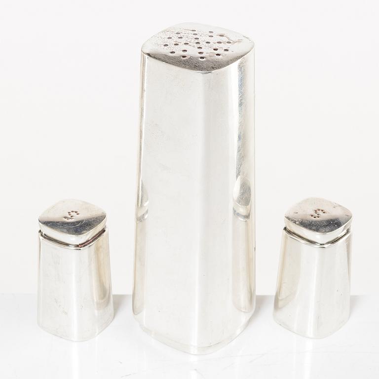 Three Sterling silver shakers, C.G. Hallberg and Gustaf Jansson, 1960s.