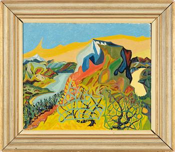 Uno Vallman, oil on panel, signed and dated 1949.